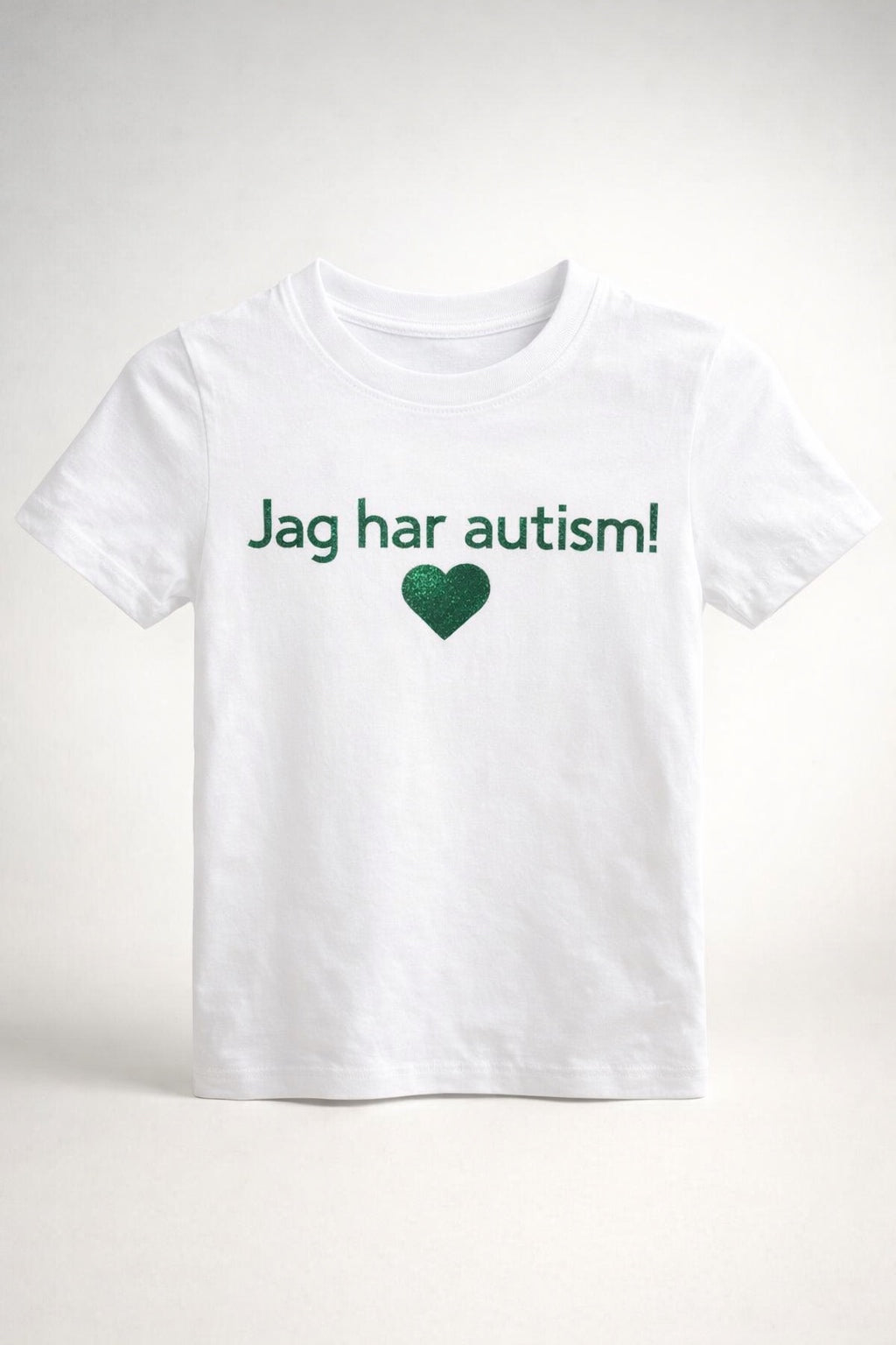 T-shirt jag har autism - grönt glitter