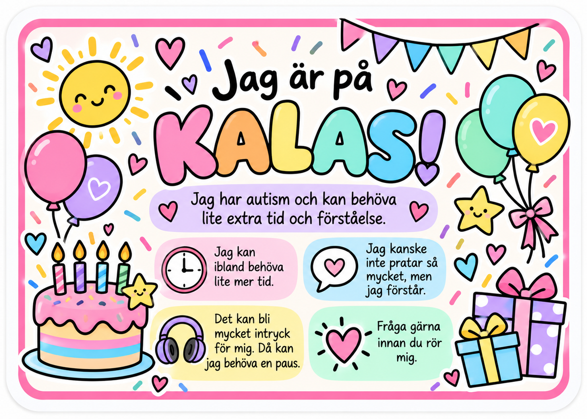 Jag är på kalas – situationskort 🎈🎂