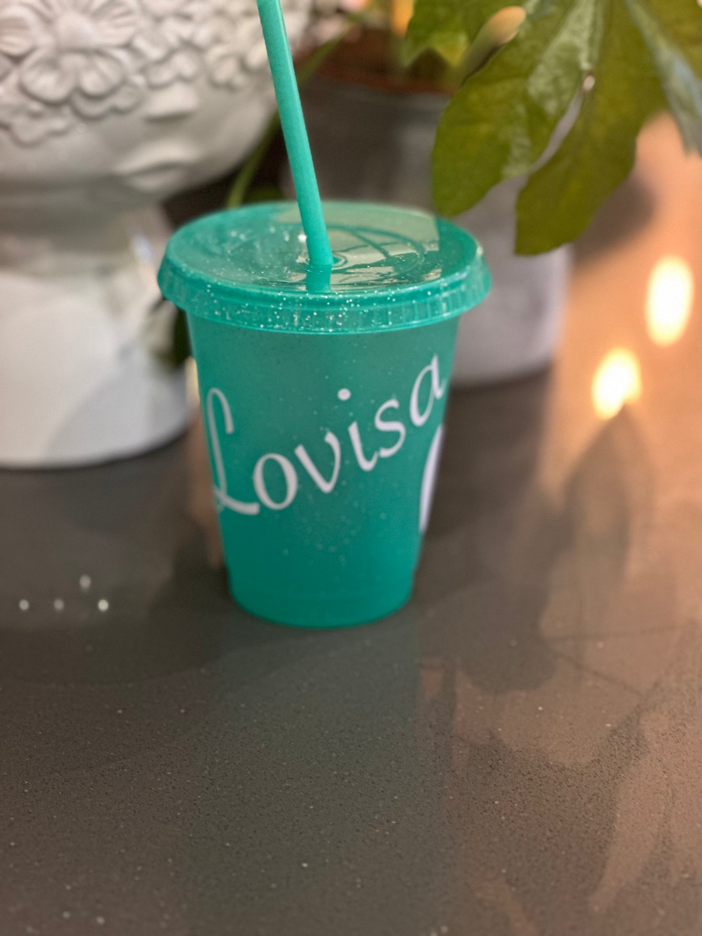 Tumbler glitter med namn