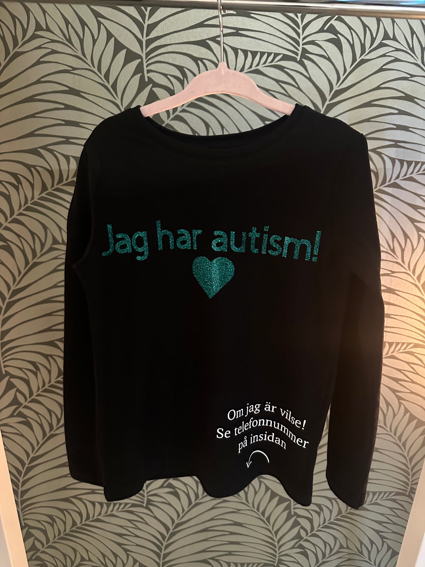 Långärmad T-shirt autism + telefonnummer