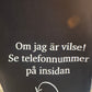 Långärmad T-shirt autism + telefonnummer