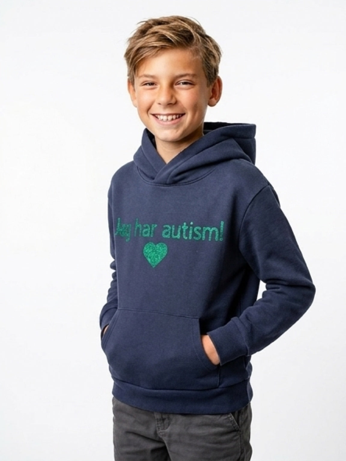 Hoodie autism - mörkblå