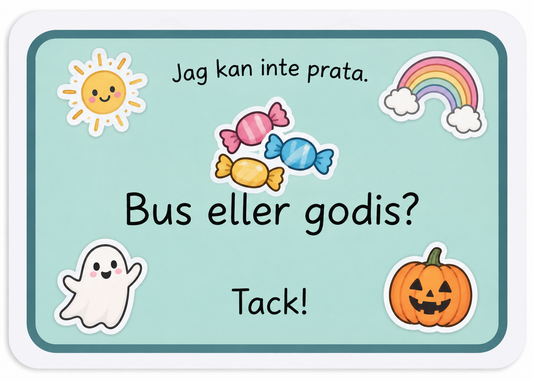 Jag kan inte prata – Bus eller godis! 🎃🍬