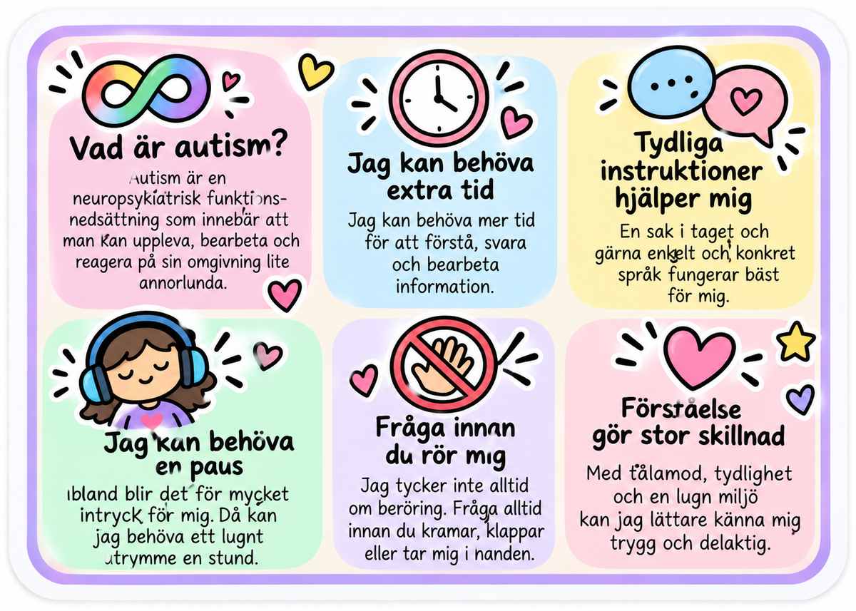 Jag har autism – situationskort