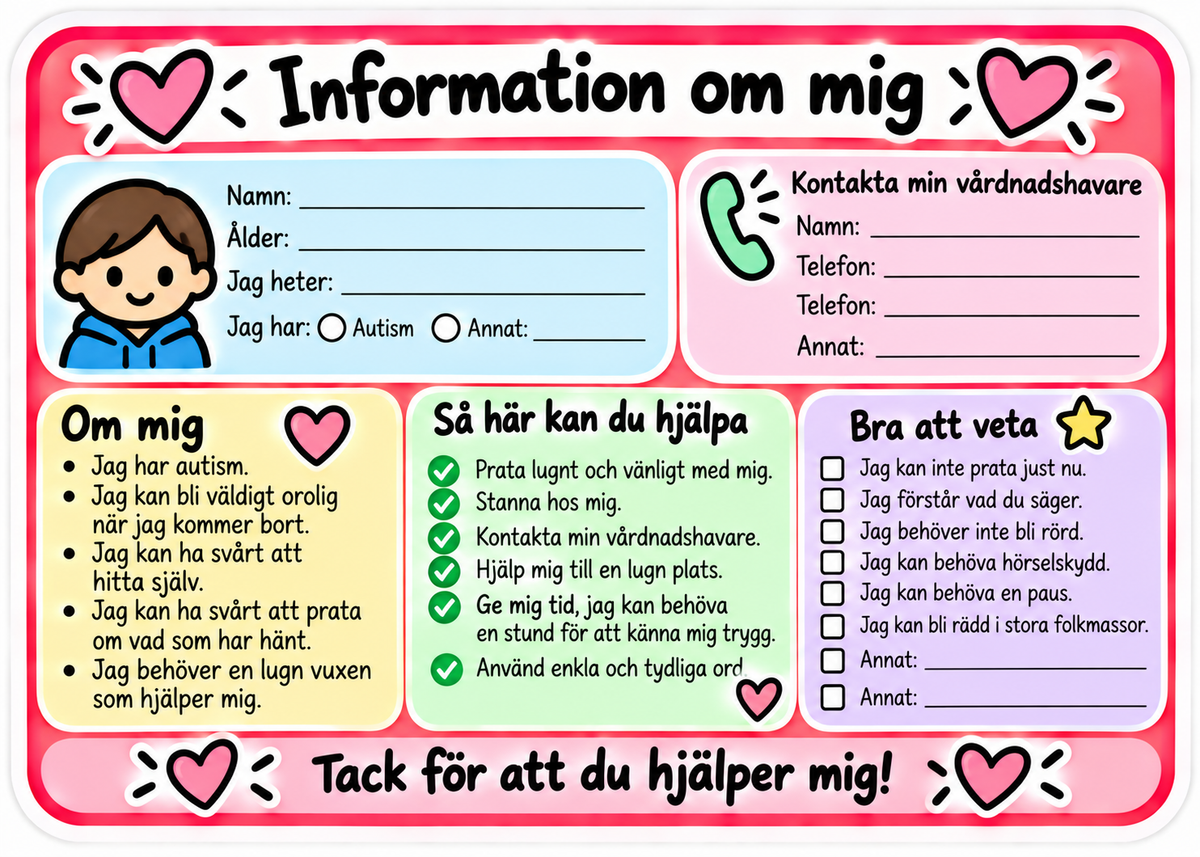 Jag har tappat bort mig – hjälpkort 🚨💛