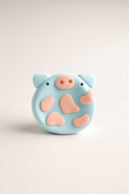 Worry stone rosa / blå ko