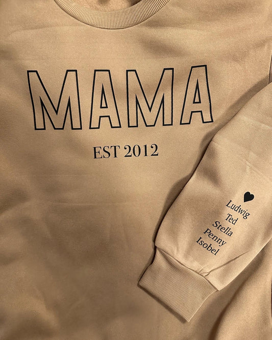 Tjocktröja MAMA beige